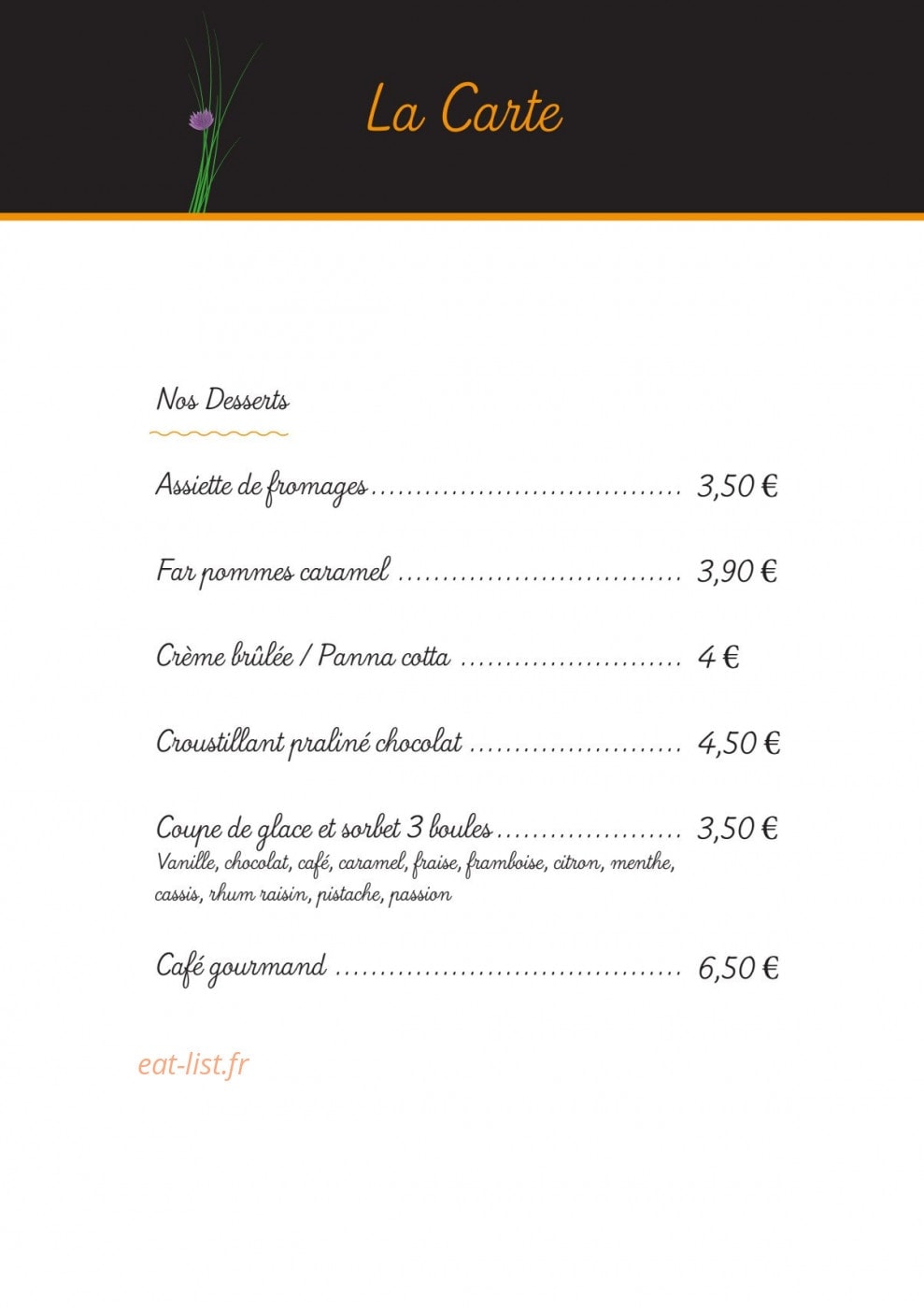 La Ciboulette — carte page 7