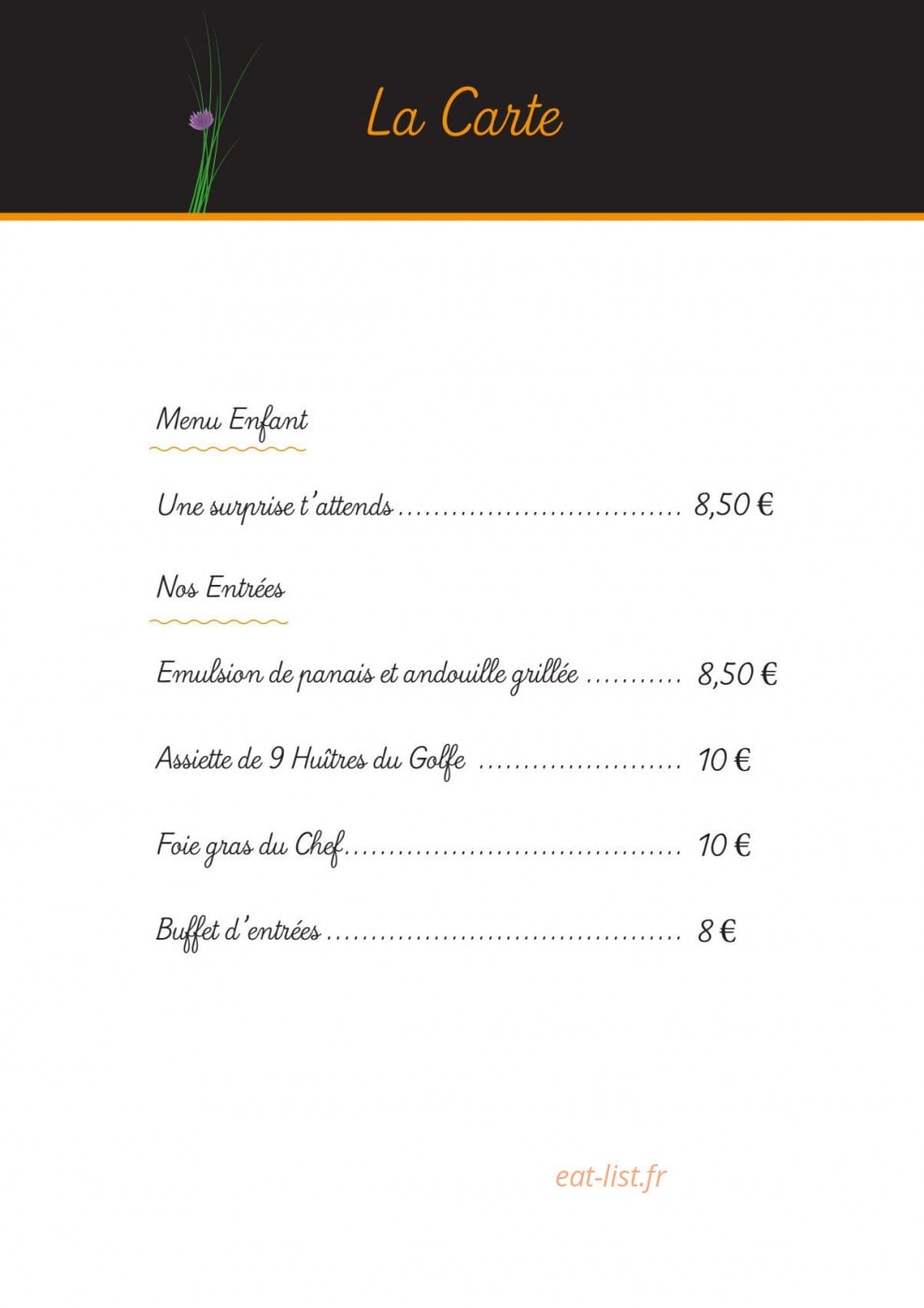 La Ciboulette — carte page 5