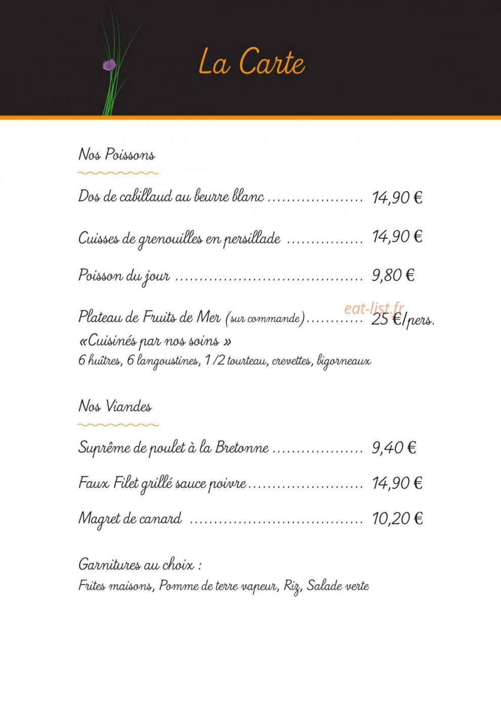 La Ciboulette — carte page 6