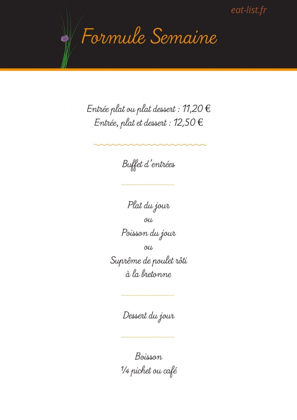 La Ciboulette — carte page 1