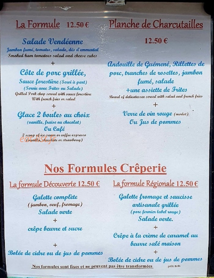 Café Breton — carte page 1