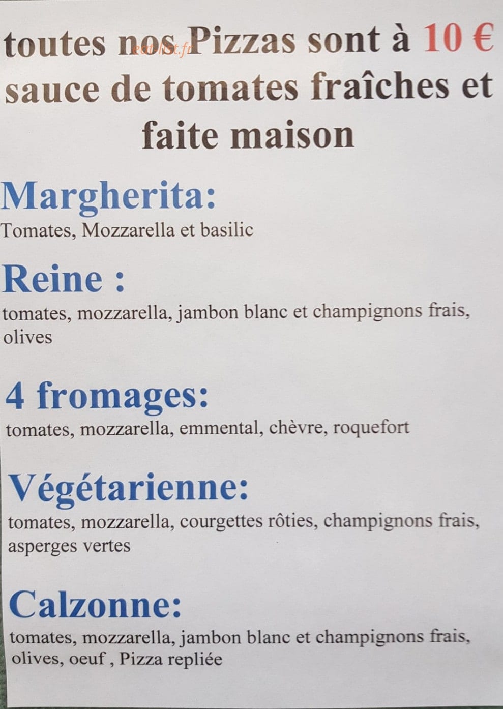 Crêperie du puits — carte page 1
