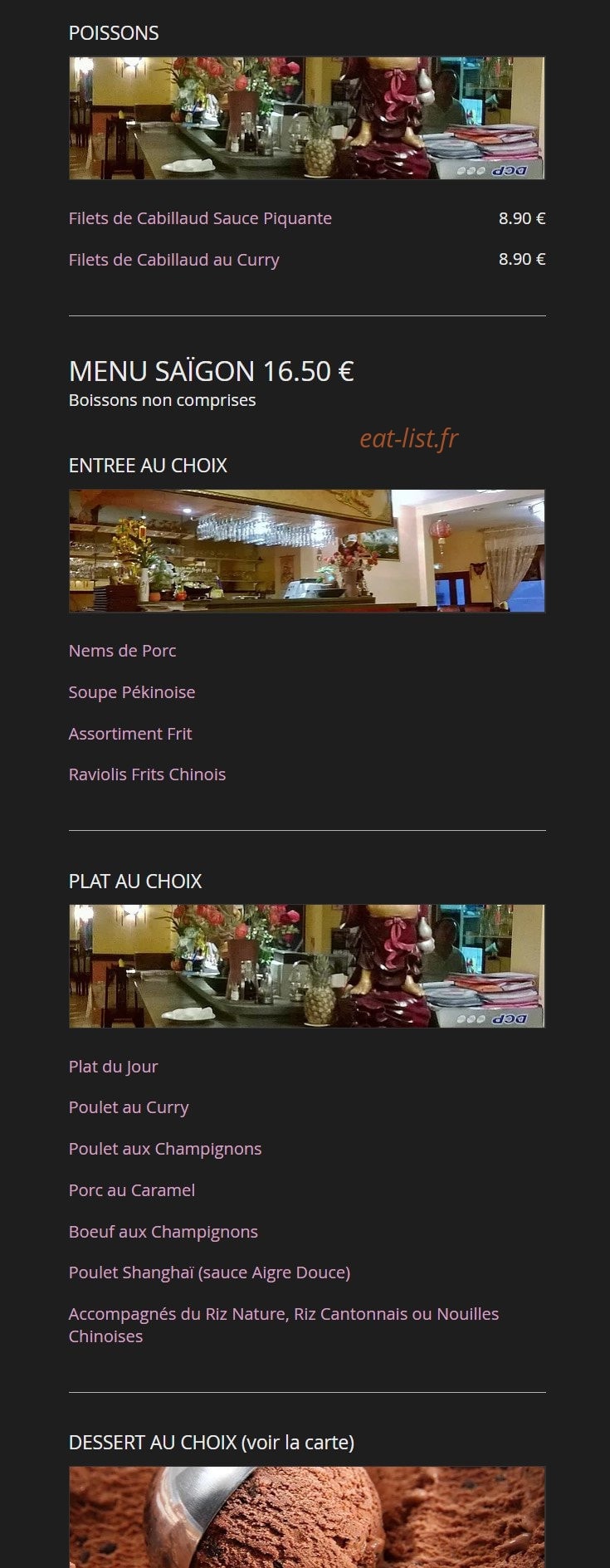 Le Saïgon — carte page 6
