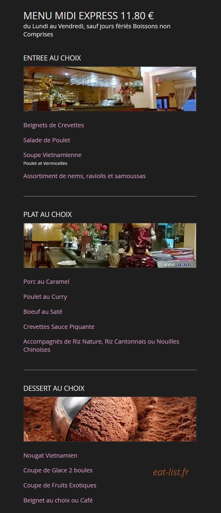 Le Saïgon — carte page 9