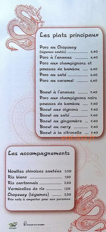 Le Saïgon — carte page 14