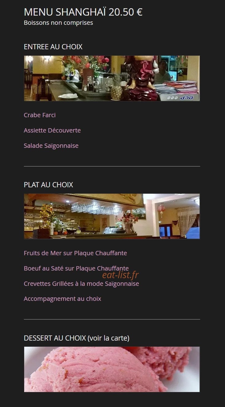 Le Saïgon — carte page 8