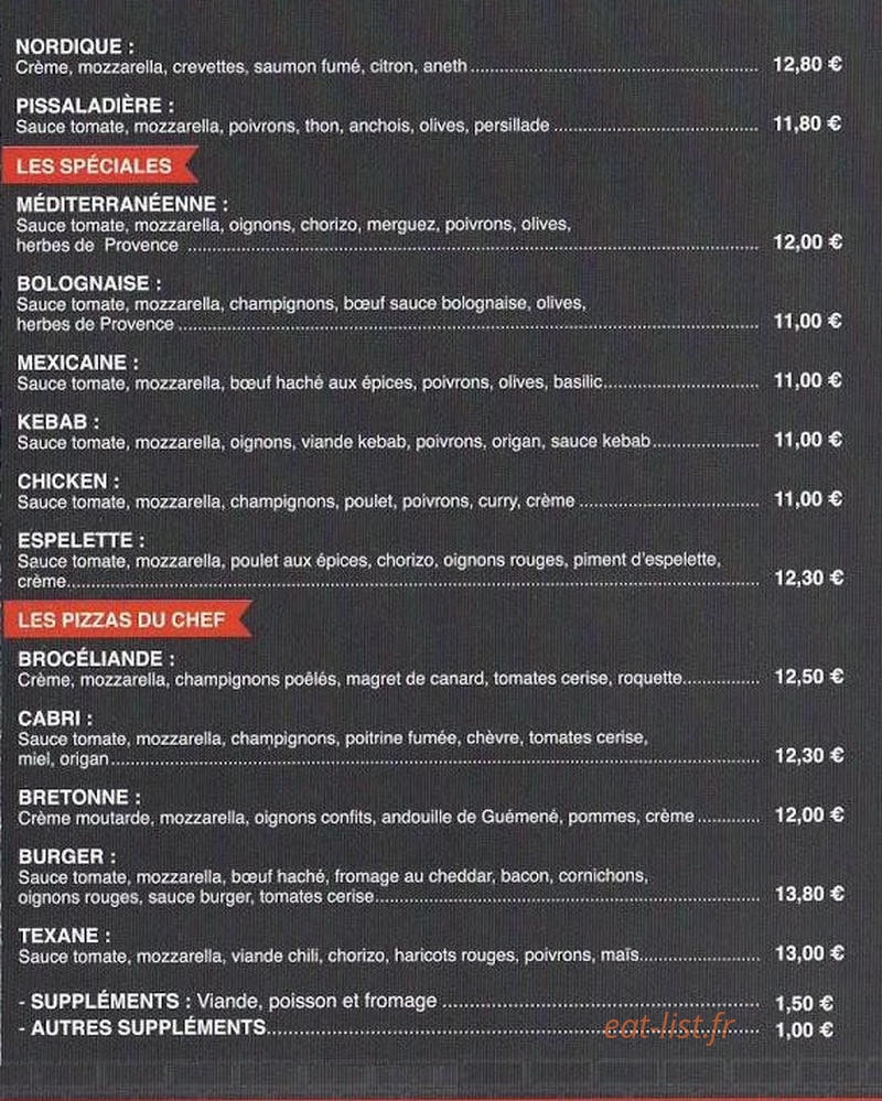 Olisa pizzas — carte page 2