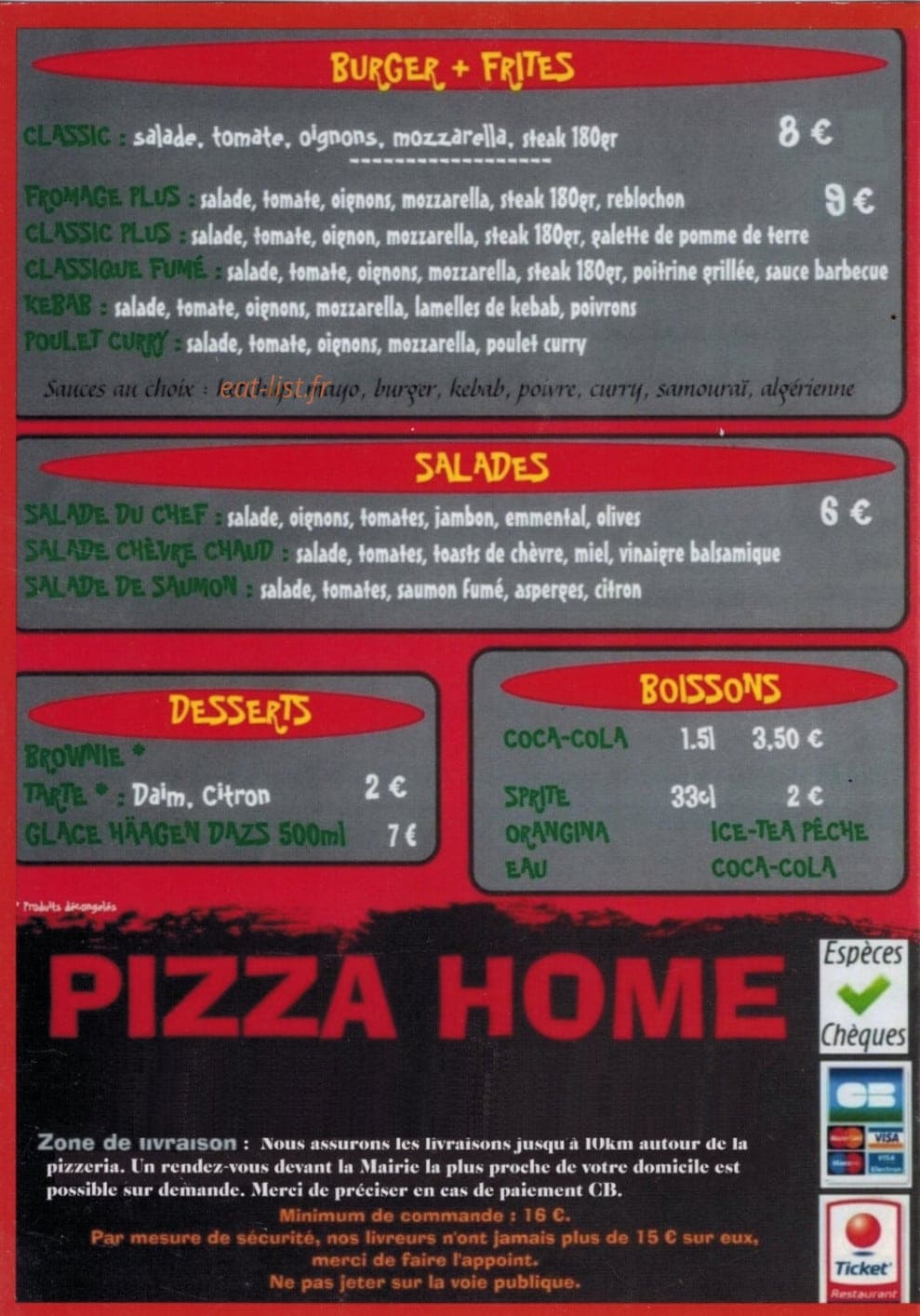 Pizza Home — carte page 4