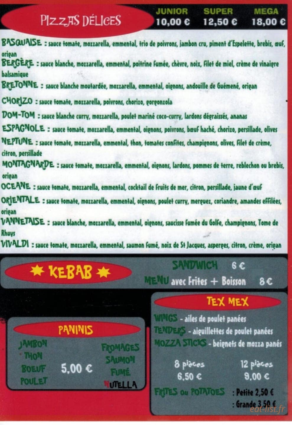 Pizza Home — carte page 3