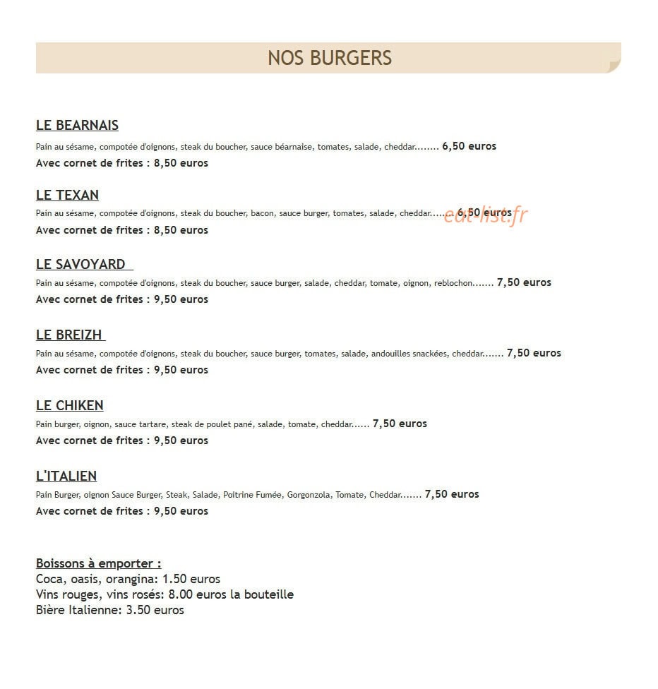 Kelan Pizzas — carte page 3
