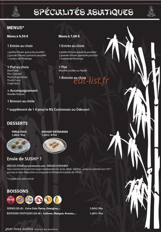 Délices d'Asie — carte page 3