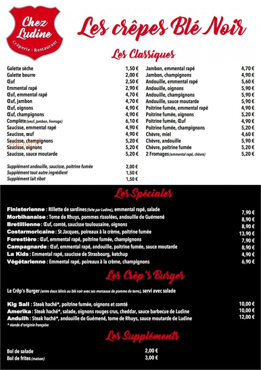Chez Ludine — carte page 2