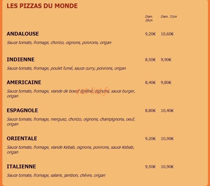 Pizzas du golfe — carte page 2