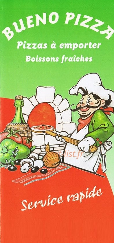 Bueno Pizza — carte page 1