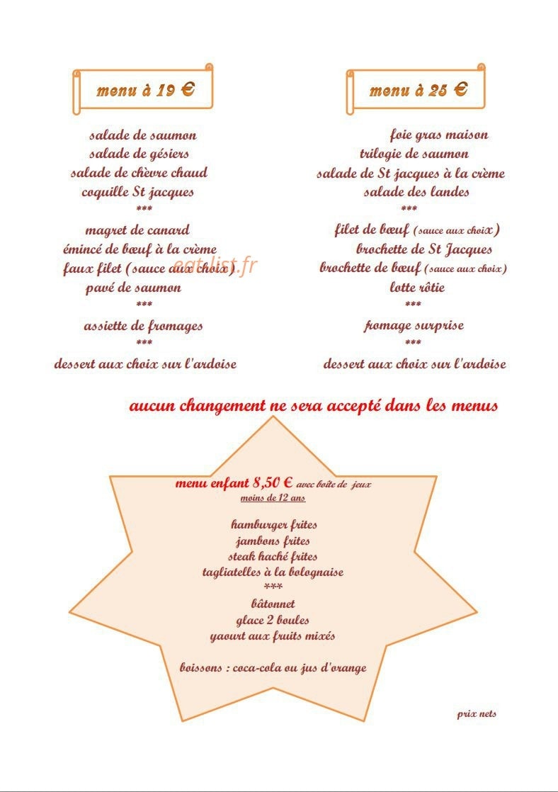 Auberge des Biches — carte page 4