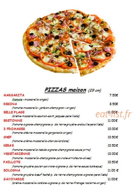 La Paillote chez Lucia — carte page 1