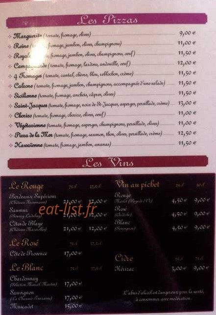 Le Petit Baigneur — carte page 2