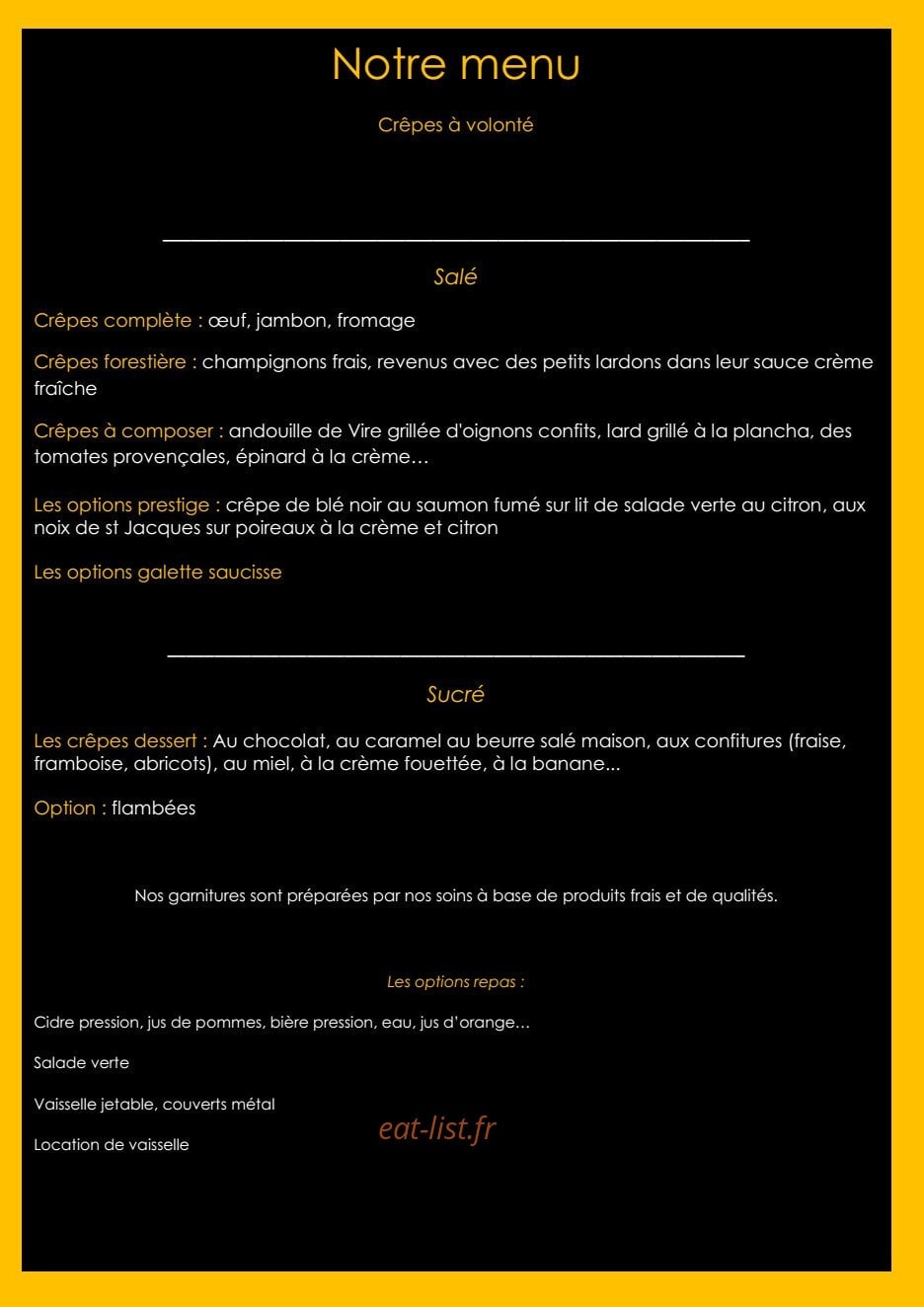 Les saveurs de Ploemeur — carte page 1