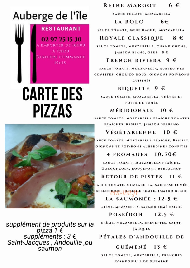 Auberge de l'île — carte page 3