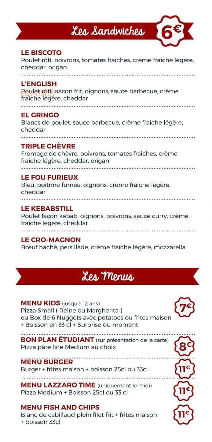 Lazzaro pizza — carte page 5