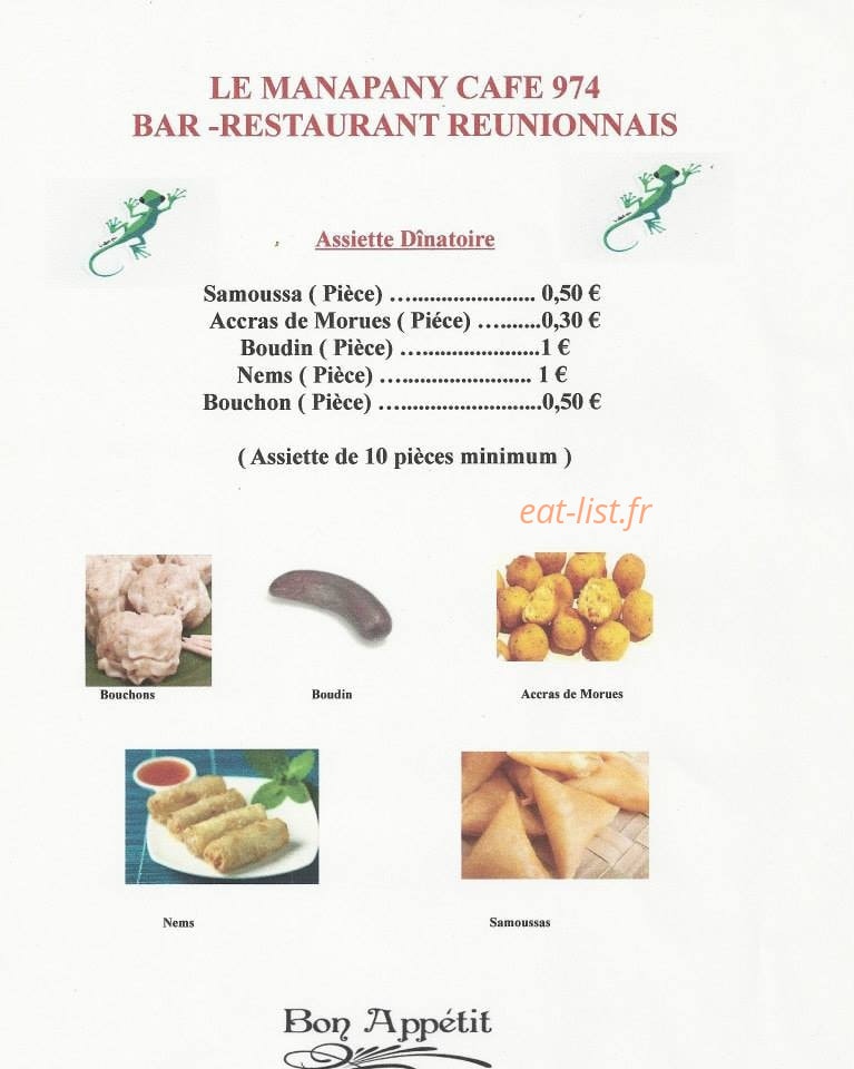Le Manapany Café — carte page 2