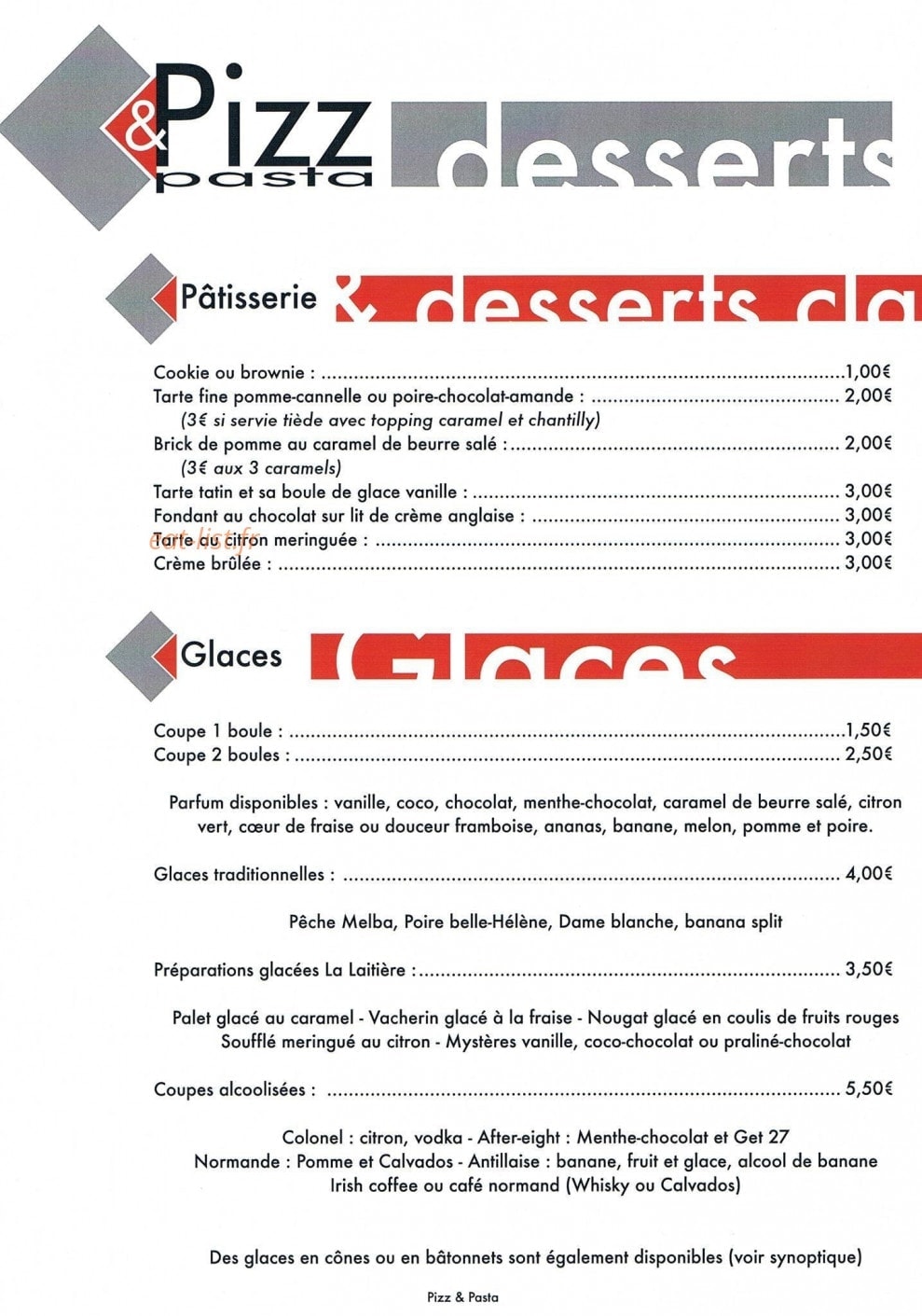 Pizz & Pasta — carte page 2