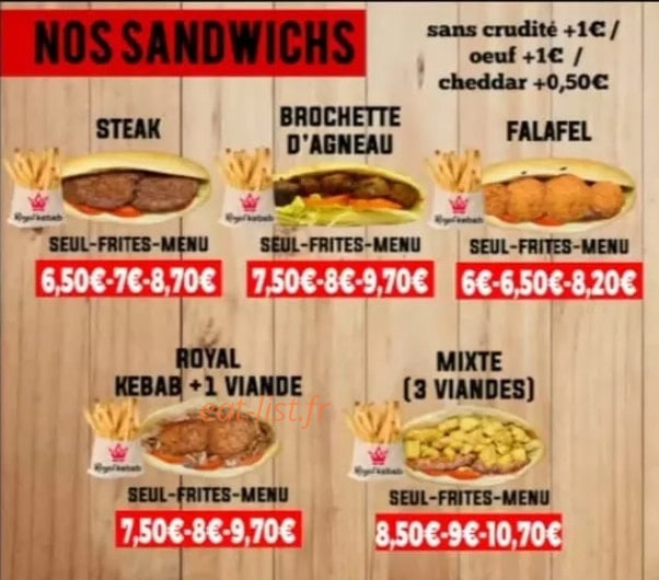 Royal Kebab — carte page 4