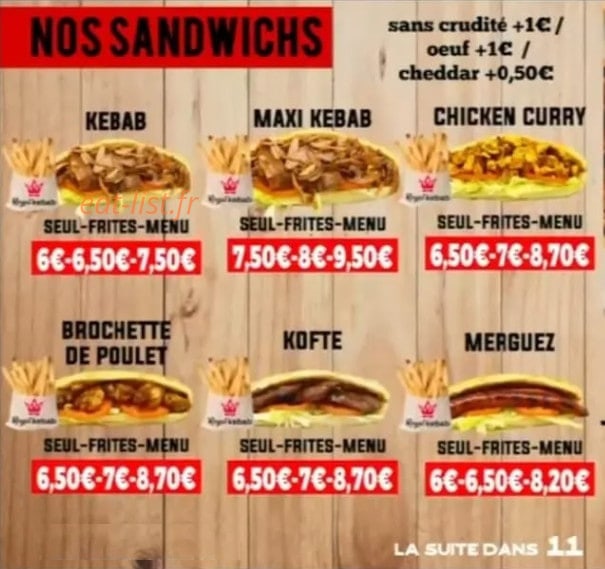 Royal Kebab — carte page 3
