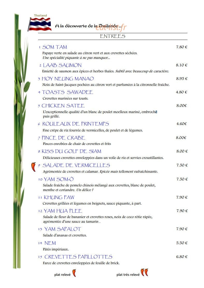 Sawadee — carte page 2