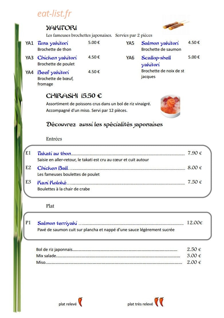 Sawadee — carte page 9
