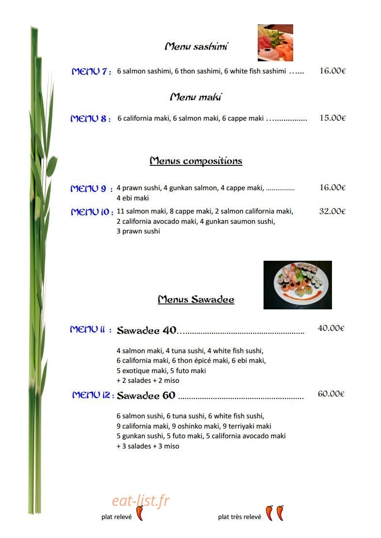 Sawadee — carte page 11