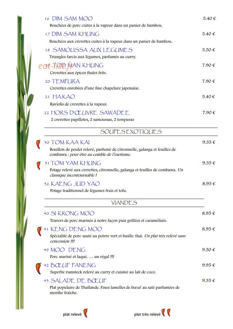 Sawadee — carte page 3