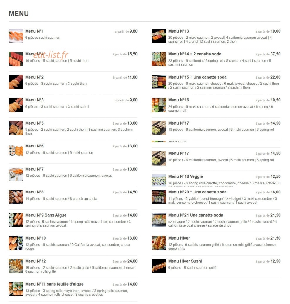 Sushi Subab — carte page 2