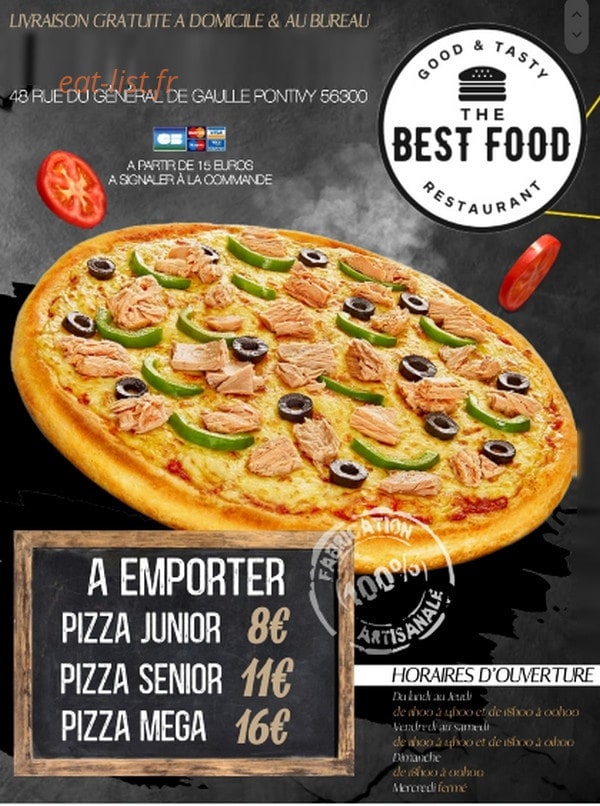 The Best Food — carte page 1