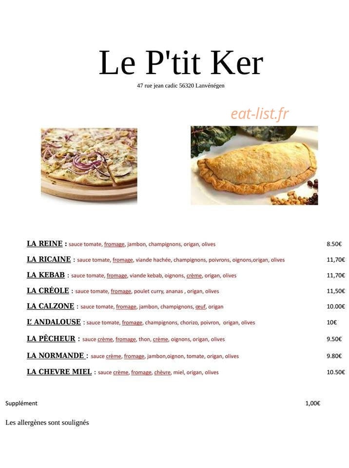 Le p'tit ker — carte page 1