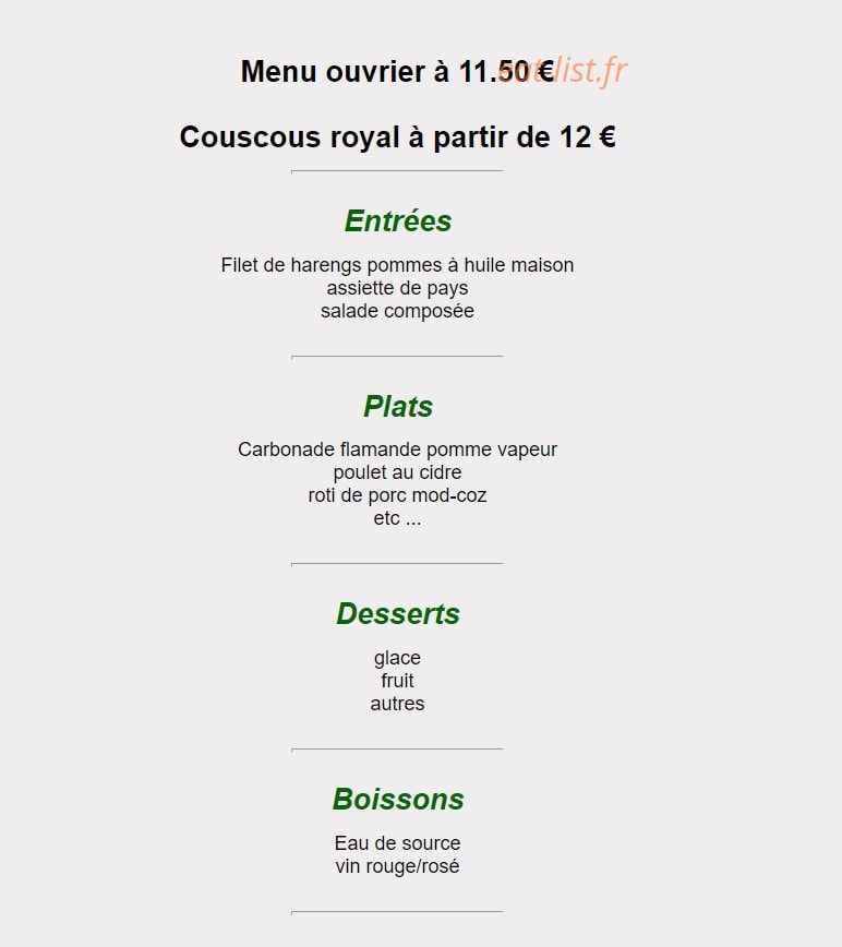 Au Pied de Sainte-Barbe — carte page 1