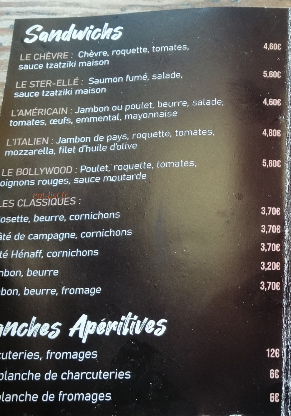 Celtic bar — carte page 1
