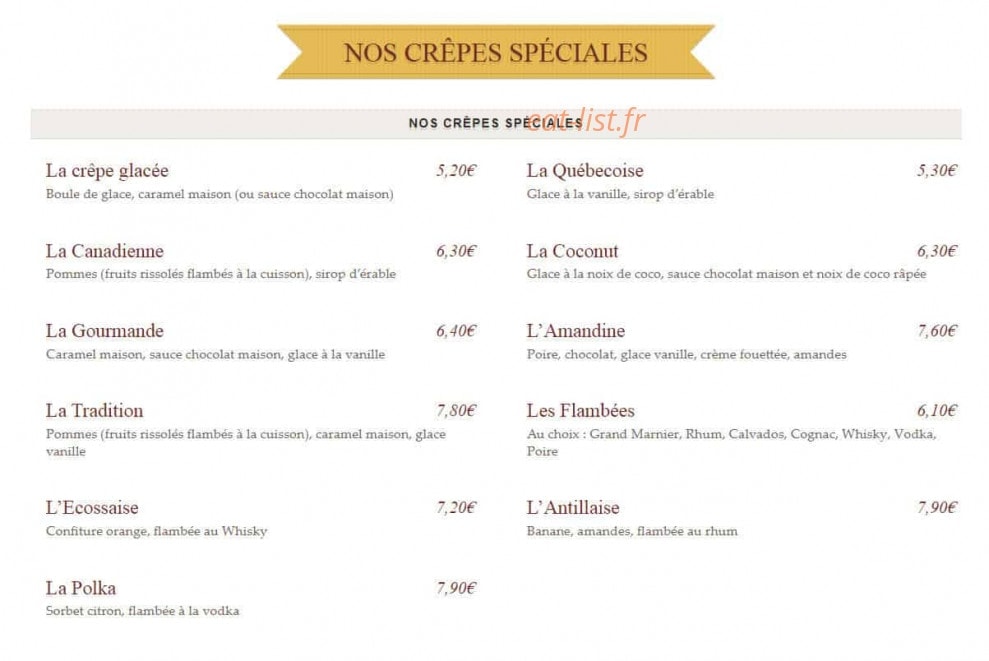 Crêperie Le Vorlen — carte page 6