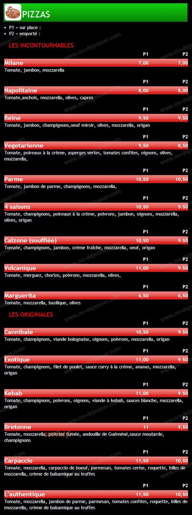 Le Scampi — carte page 2