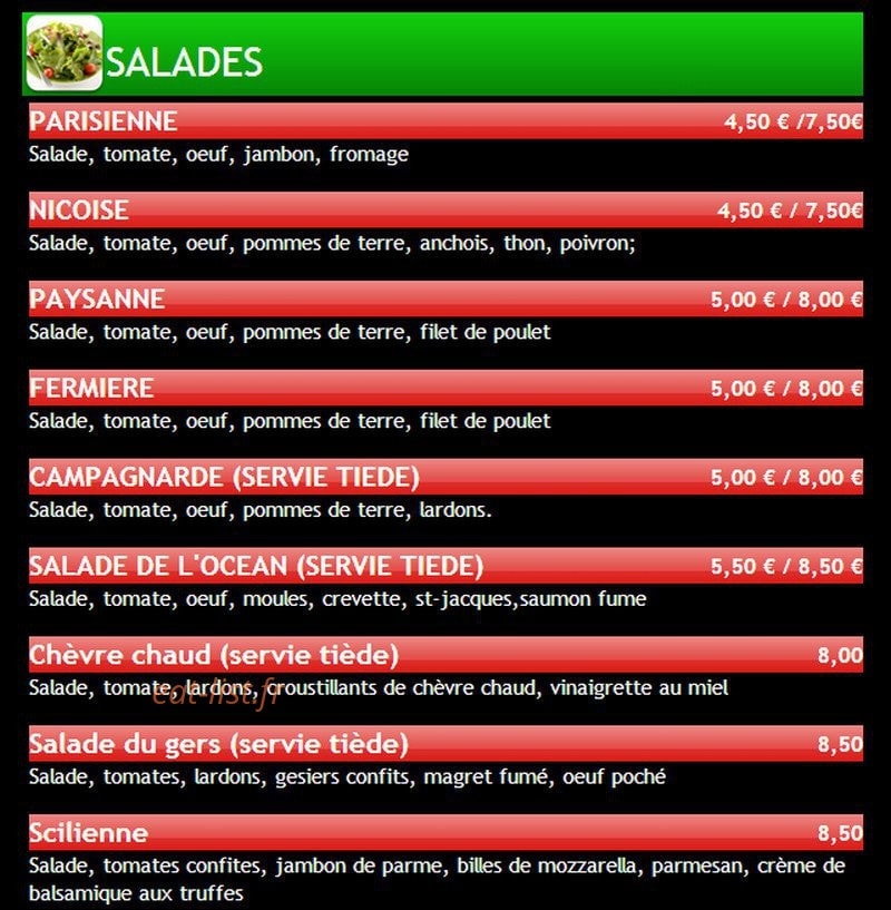 Le Scampi — carte page 1