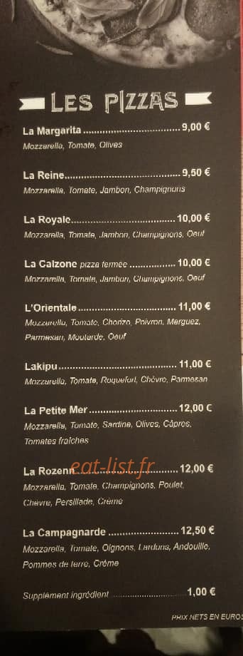 L'Estaminet — carte page 1