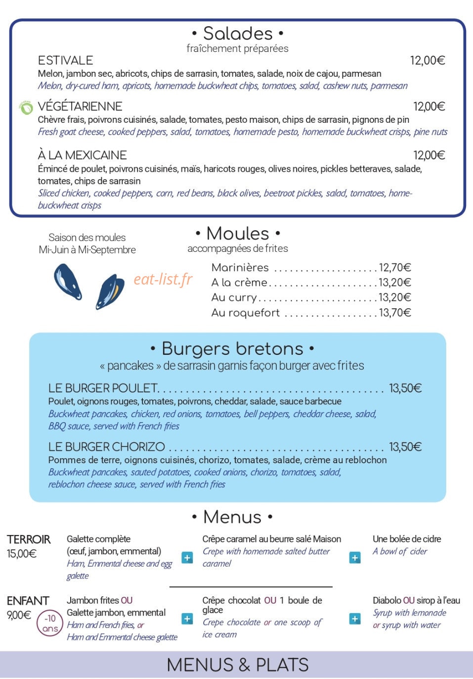 La Bigoudène — carte page 1