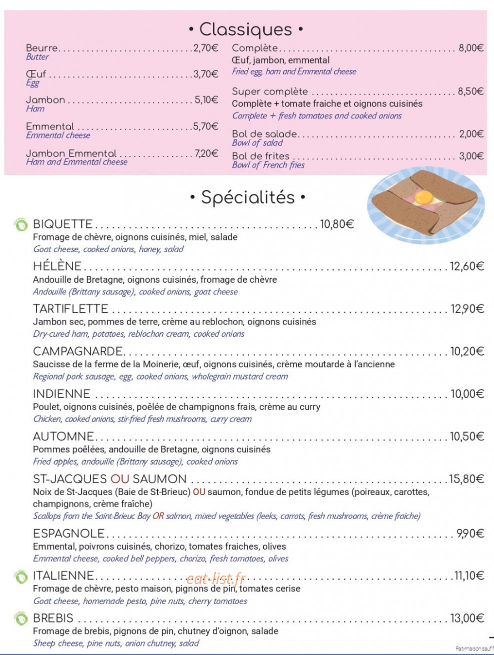 La Bigoudène — carte page 2