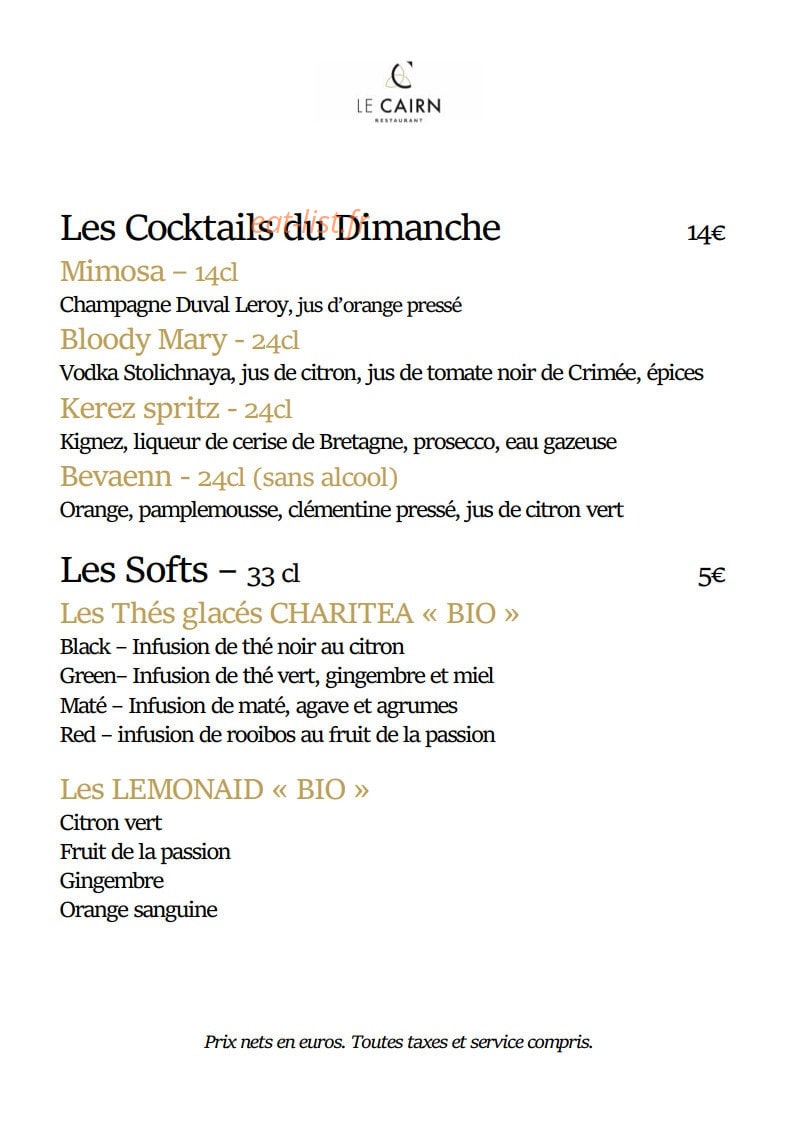 Le Cairn — carte page 8