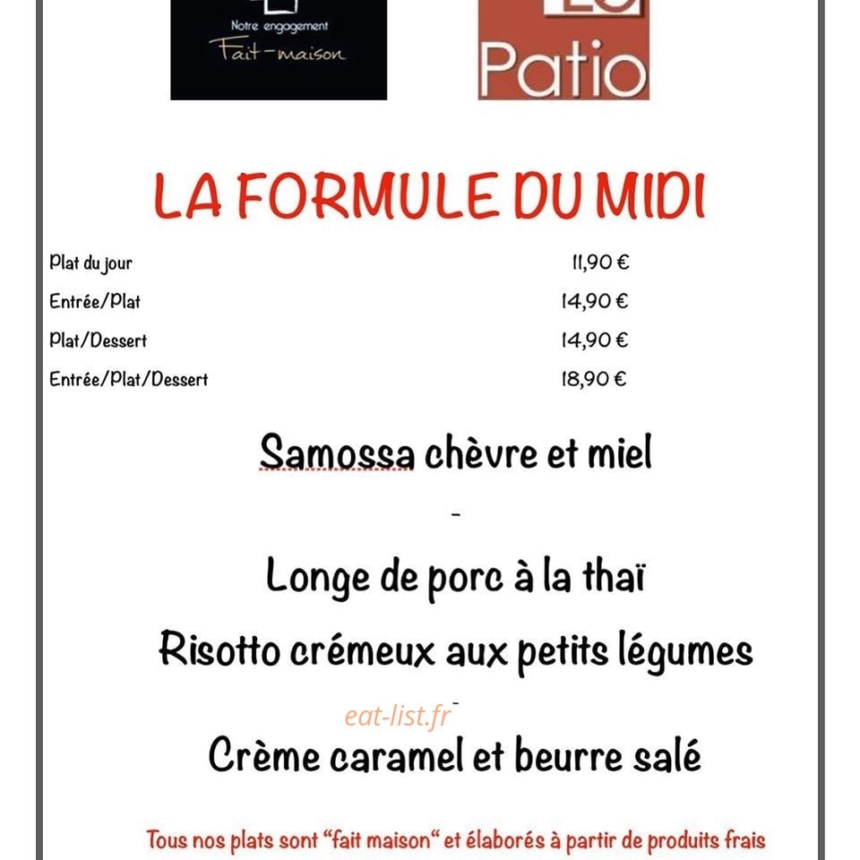 Le Patio — carte page 1