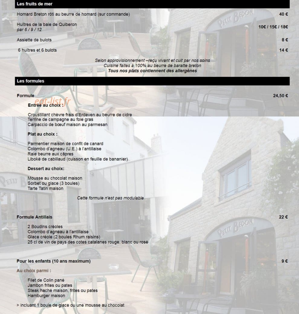 Petit Bedon — carte page 2