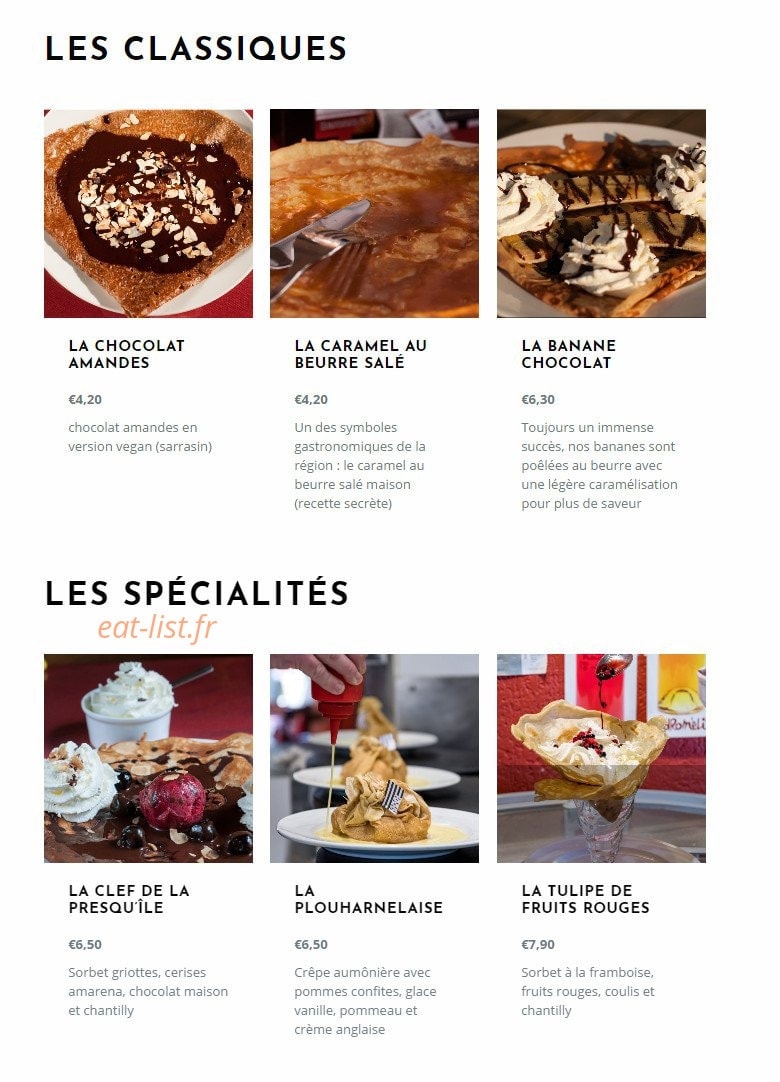 Crêperie la clef de la presqu'île — carte page 2