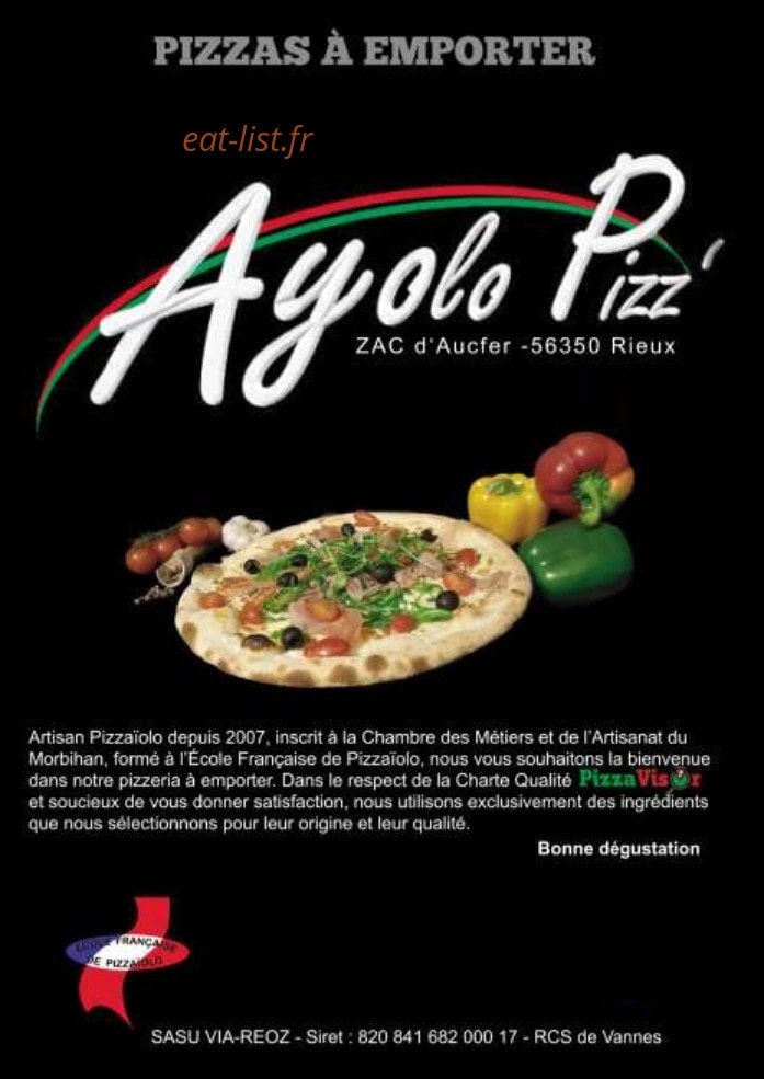 Ayolo Pizz — carte page 1