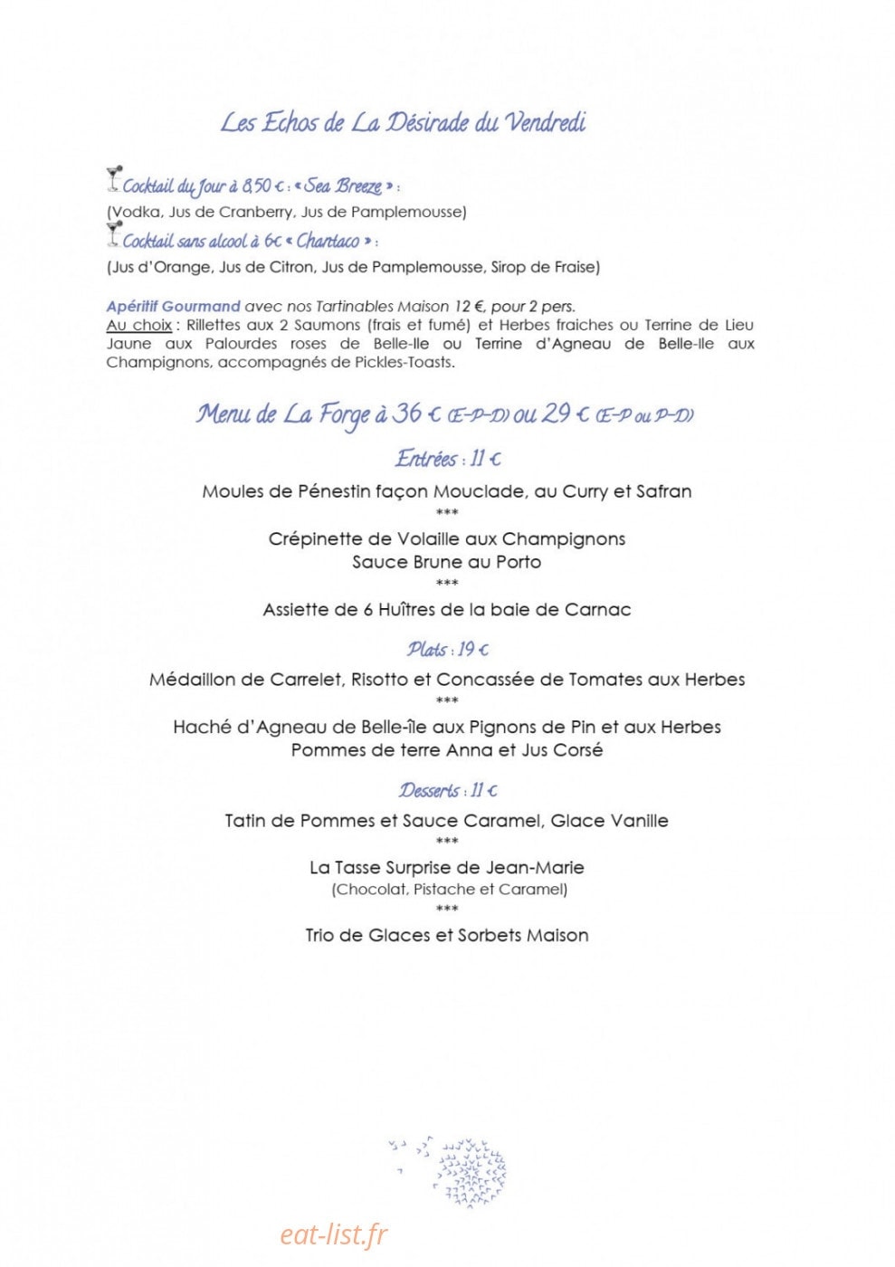 La Table de la Désirade — carte page 3