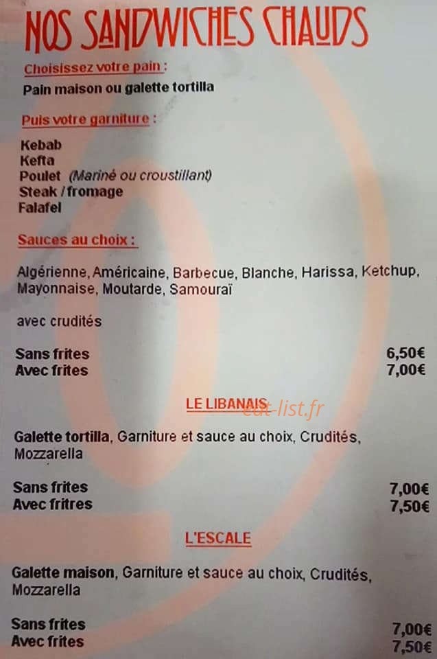 L'Escale des Saveurs — carte page 2
